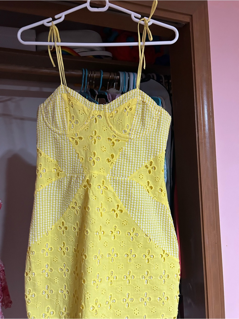 Yellow Gingham Mini Dress